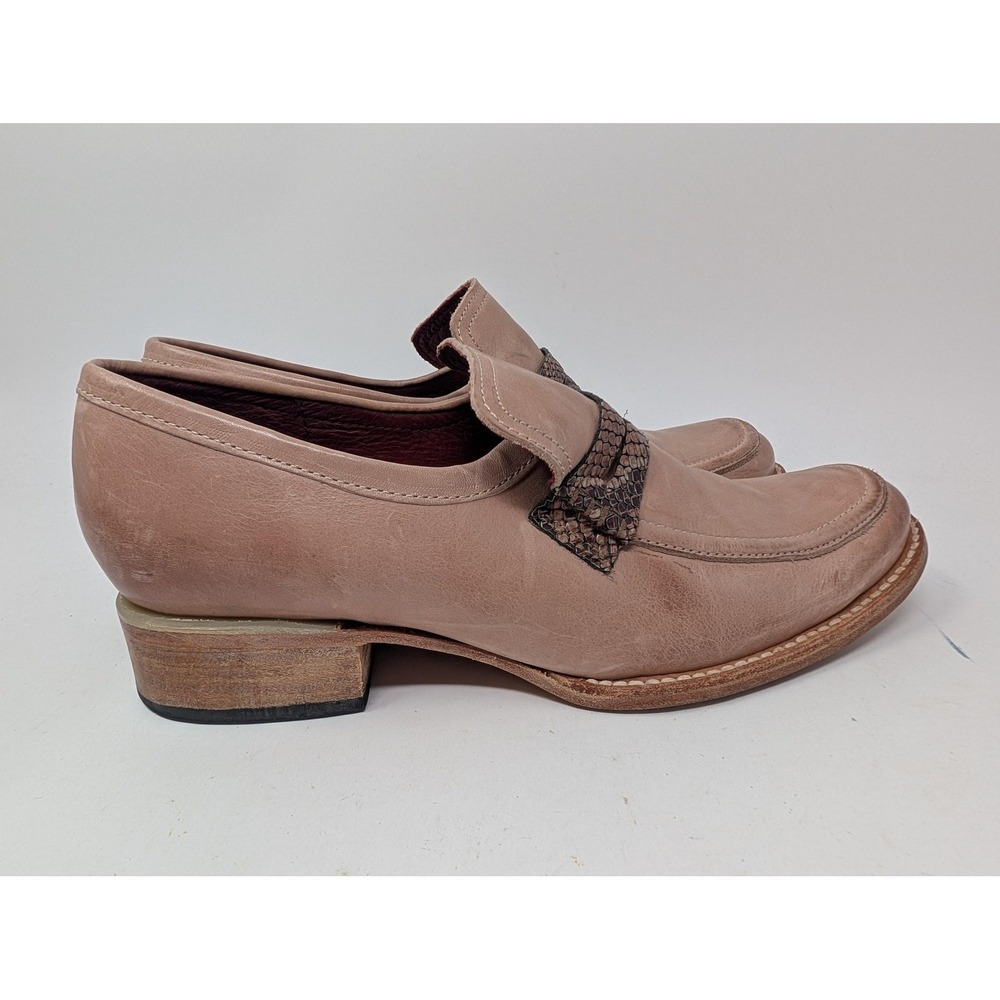 Freebird by Steven Macbeth Loafer Shoes Womens Size 10 Brown Leather Snake Strap